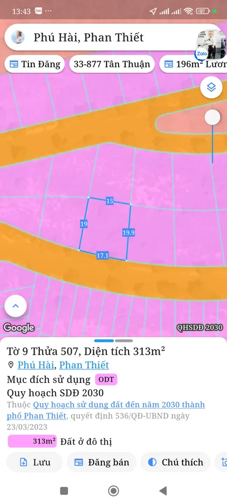 Bán đất 313m² ngang 17m giá 4.05 tỷ Phường Phú Thủy