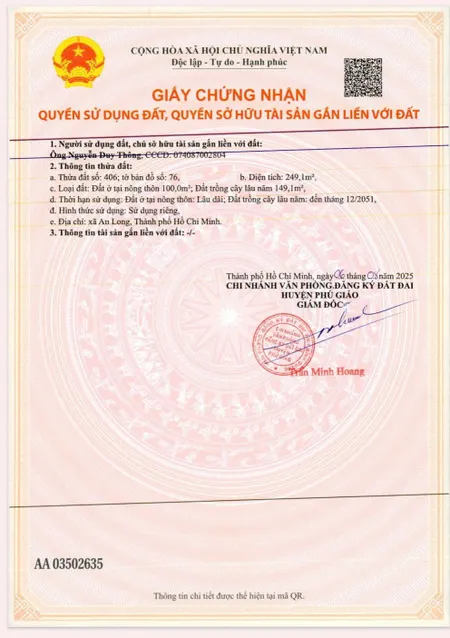 Bán đất 250m² ngang 5m giá 700 triệu Xã An Long