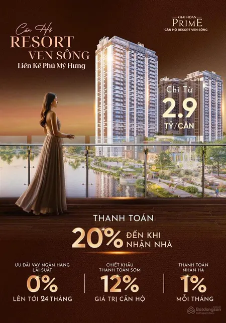 Chỉ 450 triệu (15%) sở hữu căn hộ ven sông khải hoàn prime kề pmh và 3 trường đh. 0903 053 *** thương