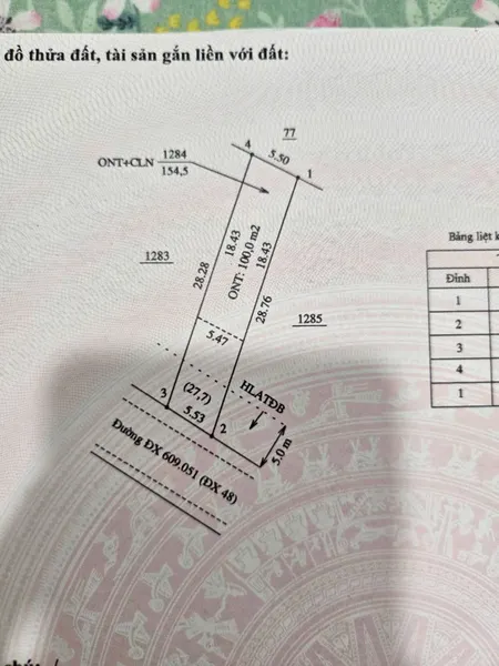 Bán đất Phú An, Bến Cát gần UBND xã Phú An gần trường học