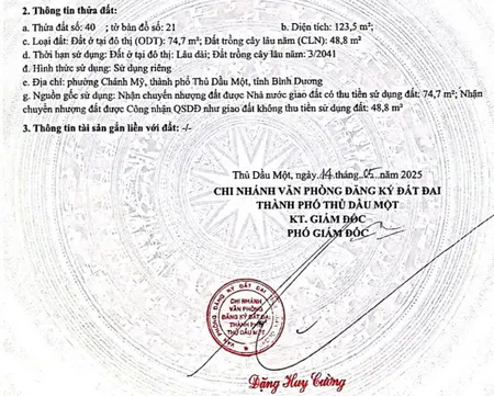 Bán đất 124.7m² ngang 5m giá 1.85 tỷ Phường Chánh Hiệp
