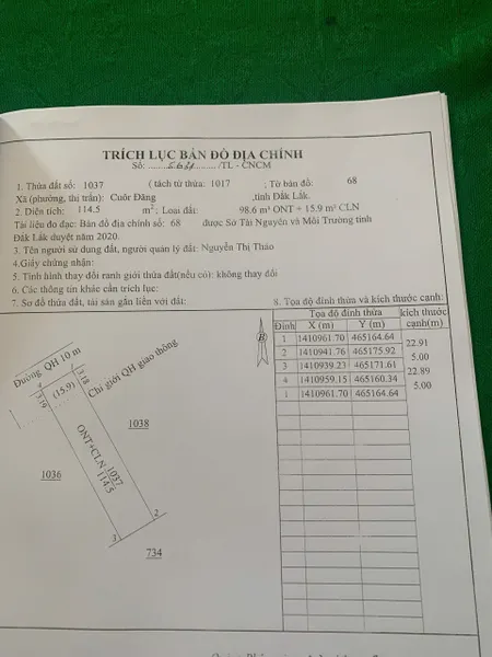 Bán đất 115.2m² ngang 5m giá 330 triệu Xã Cuôr Đăng