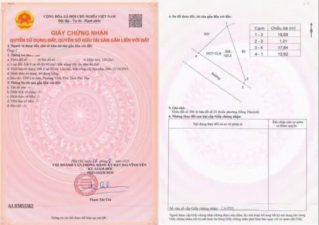 BÁN 1 LÔ ĐẤT NỀN DUY NHẤT PHƯỜNG VĨNH YÊN – VỊ TRÍ TRUNG TÂM, GIÁ TỐT