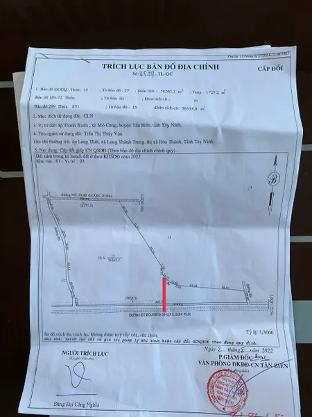 Bán đất 58262.2m² ngang 866m giá 43 tỷ Xã Trà Vong