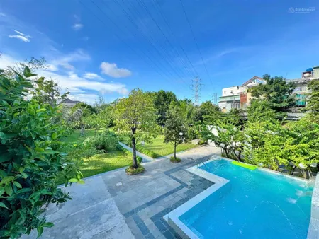 Mini resort ven sông 1300m2, 3 mt view sông, mới, công viên riêng, hồ bơi vô cực lớn, full nt