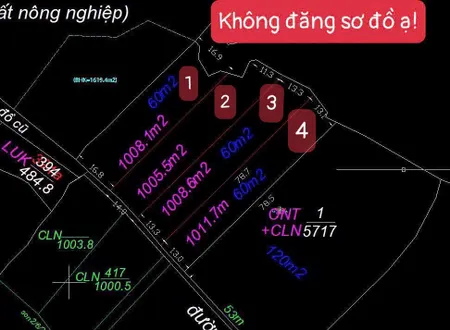 Bán đất 1000m² giá 950 triệu Phường Bình Lộc