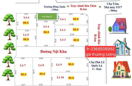 Bán đất 80m² ngang 6.31m giá 2.96 tỷ Xã Sóc Sơn