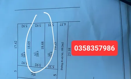 Bán đất 108.6m² ngang 5.92m giá 3.13 tỷ Xã Sóc Sơn