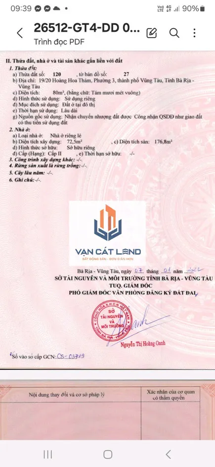 🏡 BÁN NHÀ 1 TRỆT 2 LẦU MỚI – 4PN, 4WC – ĐƯỜNG HOÀNG HOA THÁM (TP. VŨNG TÀU) – 80M² – 9,5 TỶ – VỊ TRÍ TRUNG TÂM, Ở HAY LÀM HOMESTAY ĐỀU HỢP