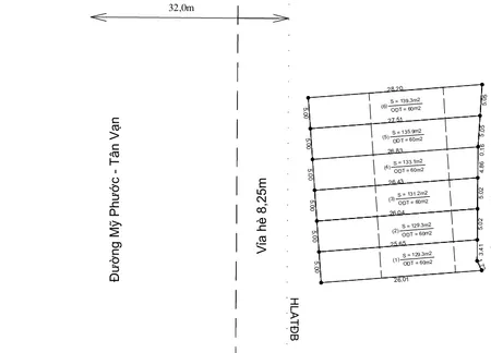 ĐẤT MẶT TIỀN ĐƯỜNG MỸ PHƯỚC TÂN VẠN- BẾN CÁT- SẴN THỔ CƯ 60M2
