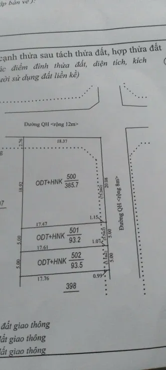 Bán đất 93m² giá 750 triệu Phường Thành Nhất