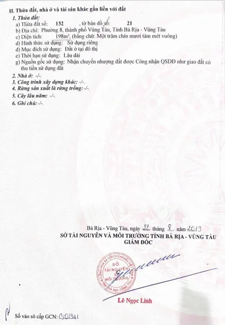 🏡 BÁN ĐẤT MẶT TIỀN 7M ĐƯỜNG CHU MẠNH TRINH, P.8, VŨNG TÀU – 198M² – CÓ DÃY TRỌ – 17 TỶ