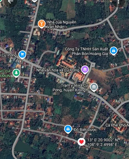 Bán đất 1054.4m² ngang 20 ×52.8m giá 1.6 tỷ Xã Cư Pơng