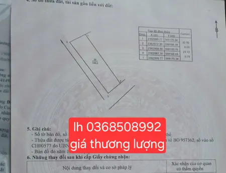 Bán đất 148m² ngang 23,72m giá 1.63 tỷ Xã Trung Giã