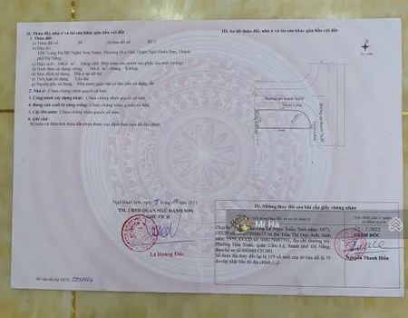 Bán lô góc 2 mặt tiền đường hoàng bình chính và đường bùi bỉnh uyên, ngũ hành sơn, đà nẵng