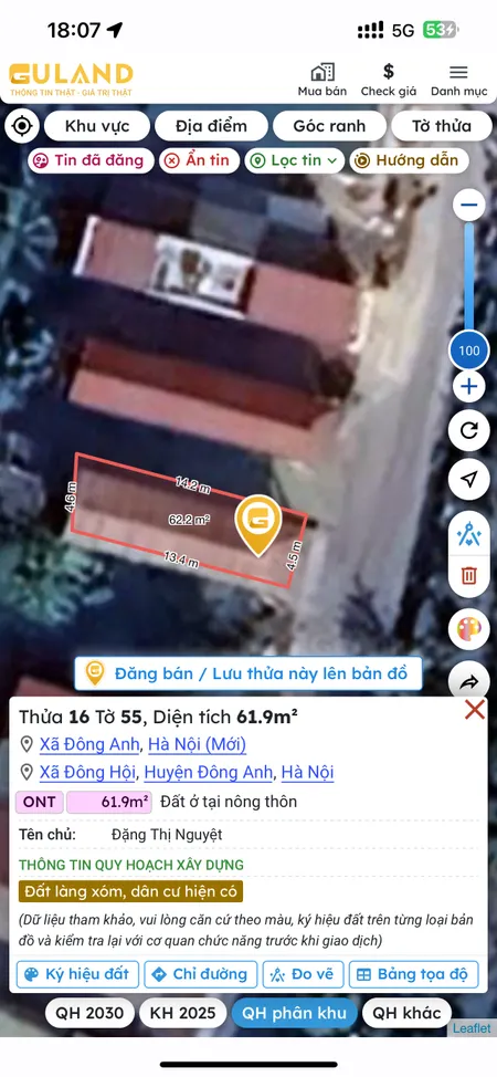 Bán nhà 61.9m² ngang 4,5m giá 13 tỷ Xã Đông Anh