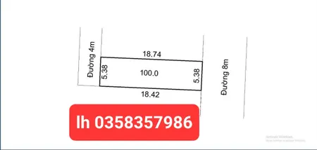 Bán đất 100m² ngang 5.38m giá 2.4 tỷ Xã Kim Anh