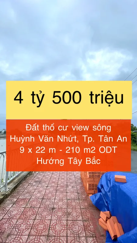 Bán nhà vườn 210m² ngang 9m giá 4.5 tỷ có view sông