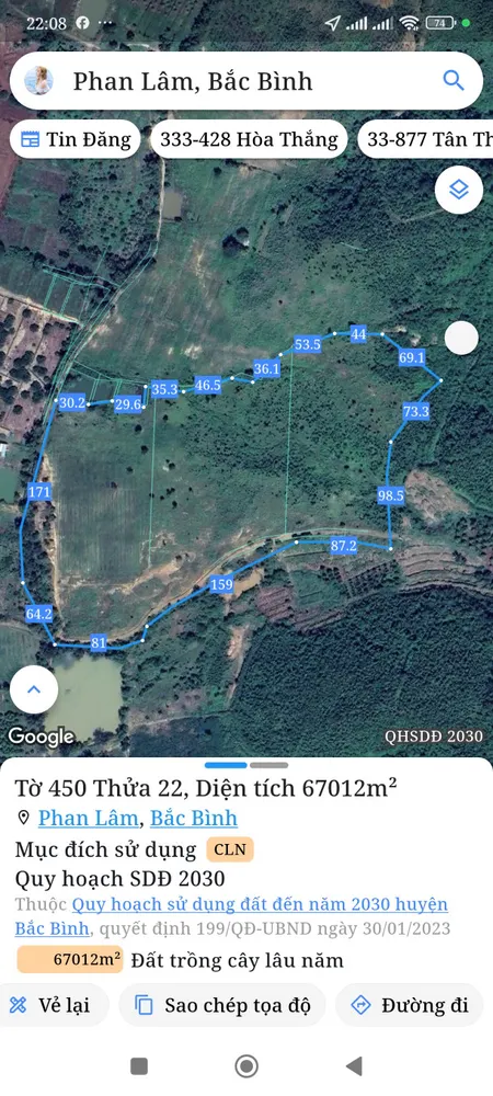 Bán đất 100000m² ngang 200m giá 6 tỷ Xã Phan Sơn