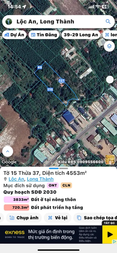 Bán đất 5371m² ngang 10m giá 45 tỷ Xã Long Thành