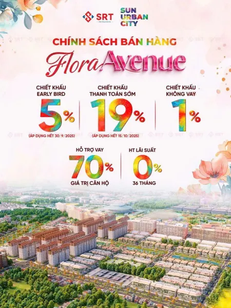 Phần 97: CHÍNH THỨC RA HÀNG FLORA AVENUE
✨ Điểm nổi bật:
🏙️ Vị trí trung tâm, kết nối hạ tầng đồng bộ
🌳 Không gian sống hiện đại, tiện ích đa dạng
📈 Tiềm năng phát triển mạnh mẽ trong tương lai
💰 Giá từ 3x tỷ 
🔑Sun Group - Làm đẹp những vùng đất ❤️
💰 Liên