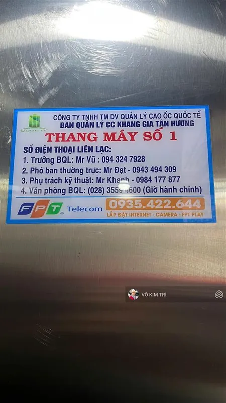 Cc khang gia tân hương có thang máy giá 1,45tỷ 0918 220 *** mr.trí
