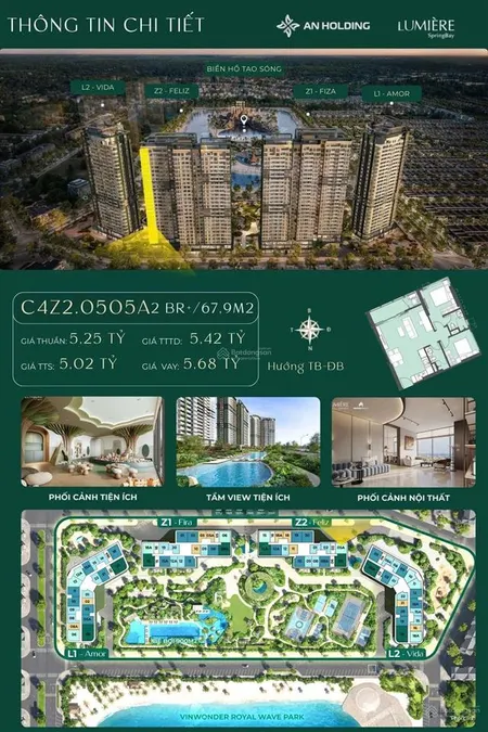 Lumiere springbay hưng yên| 2pn+ 67,9m2 giá chỉ từ 6x/m2| 3 mặt thoáng căn đẹp| 0966 849 ***