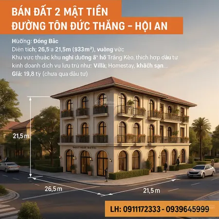 Sập hầm 533m2 2 mt tôn đức thắng 10.5m, gần biển, trung tâm đà nẵng, hội an. giá gốc