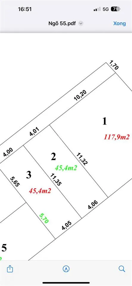 Án đất diện tích 45.4m2 mặt tiền 4m khu phố tứ liên tây hồ, hà nội