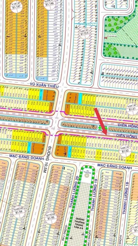 Bán đất mặt tiền diên hồng trục 33m hòa xuân b1 57 6.6 tỷ giá đầu tư rẻ nhất thị trường