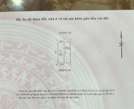 Bán đất cầu diễn, 12,5 tỷ, 46m2, mặt tiền 3,6m, hướng đông nam, bắc từ liêm, hà nội