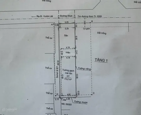 Bán đất góc 2 mặt tiền hẻm 47 cách vườn lài 1 căn nhà 127m2 (5,3 x 22), thổ cư 121,7m2 đường 6m