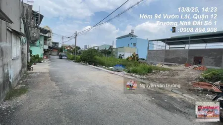 Bán đất mặt tiền hẻm 94 vườn lài vào 1 sẹc hẻm thông .4mx12.5m hay 4mx17m hay 5x26m