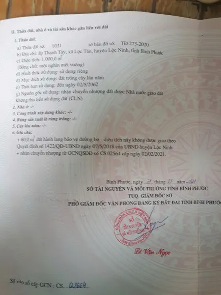 Lộc Tấn -Đồng Nai ngang 10m dài 100m tổng 1000m2 giá 210.000 đ/ m2
Zalo 0961858088