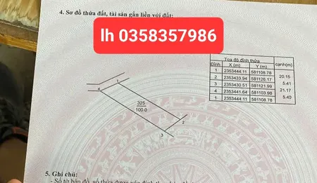Bán đất 100m² ngang 5.41m giá 2.7 tỷ Xã Kim Anh