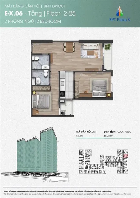 Bán căn 2 ngủ hướng đông duy nhất chung cư fpt plaza3 đà nẵng, giá tốt nhất hiện nay