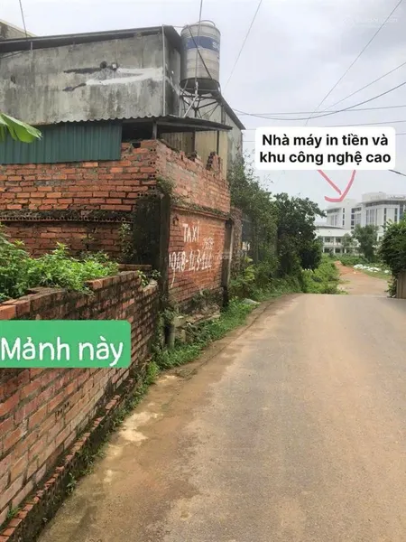 Chủ cần tiền làm ăn cần bán 107m2 full đất ở thôn 5 phú cát, quốc oai, ngay cạnh khu công nghệ cao