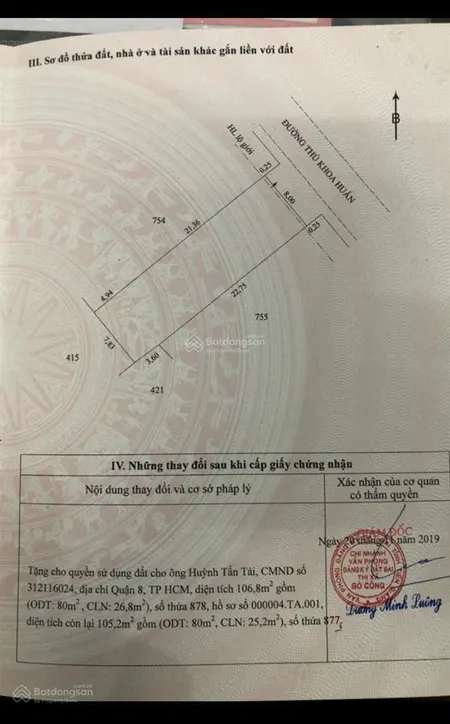 Bán đất mặt tiền đường thủ khoa huân gò công