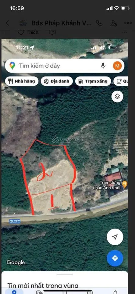 Cần bán 2 lô đất mặt tiền quốc lộ 27c, khánh vĩnh, khánh hoà