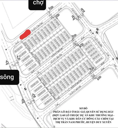 Cần bán đất mặt tiền chợ mới (chợ cầu chìm) thị trấn nam phước giá đầu tư 0911 190 ***