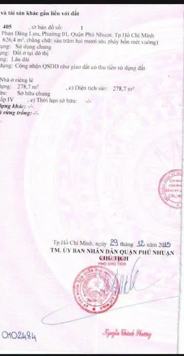 Mt phan đăng lưu phú nhuận, 13x50m/ cn 626m2/ 115 tỷ/ ctxd 1 hầm 7 tầng