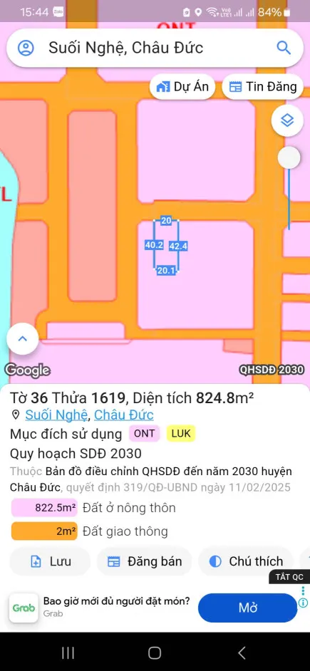 20m mt đs5 đất sát ngay chợ mới suối nghệ đang thi công