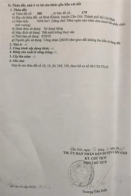 Bán lô đất 5500 m2 mặt tiền rừng sác chính chủ, cách ngã ba bà xá 600m