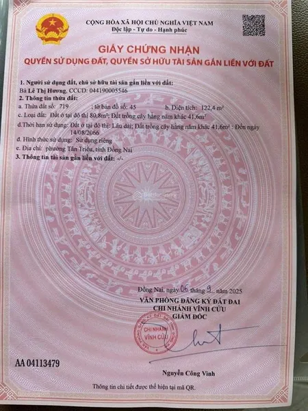 Bán đất mặt tiền hương lộ 15 tân triều, đồng nai