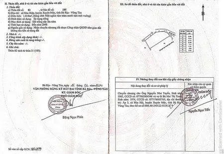 90m mặt tiền đường nhựa, đất phủ hồng, khu dân cư, giá 1.8 tỷ tại hòa hiệp, xuyên mộc
