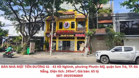 BÁN NHÀ MẶT TIỀN ĐƯỜNG HỒ NGHINH, TP Đà Nẵng -  VỊ TRÍ VÀNG, KINH DOANH ĐẮC ĐỊA