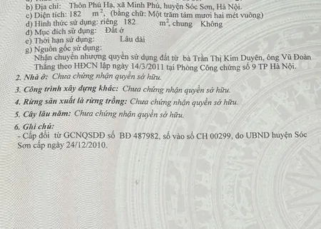 Bán đất 182m² ngang 6.9m giá 3.5 tỷ Xã Kim Anh