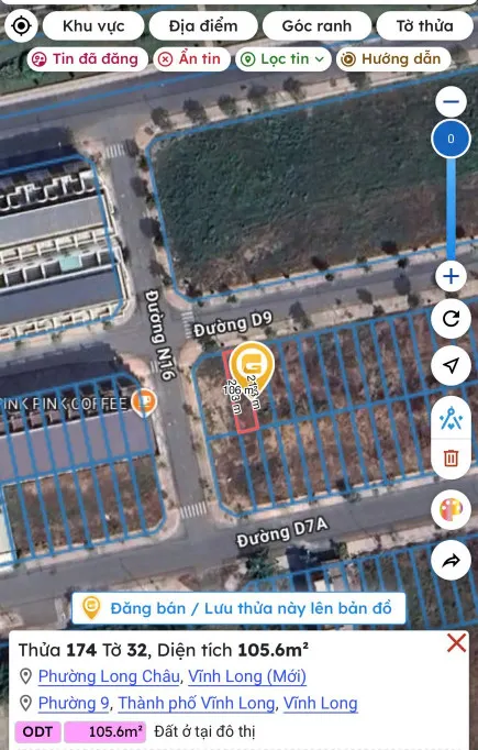 Bán đất 105m² ngang 5m giá 3.4 tỷ Phường Long Châu