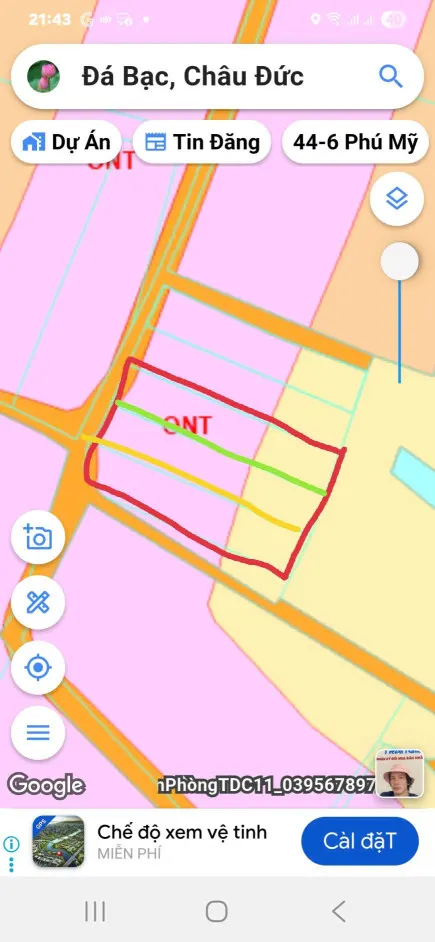 Bán 3lô liền kề. Có 300m thổ cư xã Đá bạc
Quốc lộ 56 .Châu Đức giá rẻ