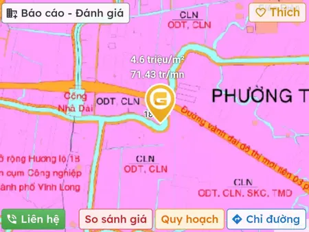 Bán đất 163m² ngang 10.5m giá 750 triệu mặt tiền lộ nhựa phường Tân Hòa nay là phường Tân Ngãi, tỉnh Vĩnh Long